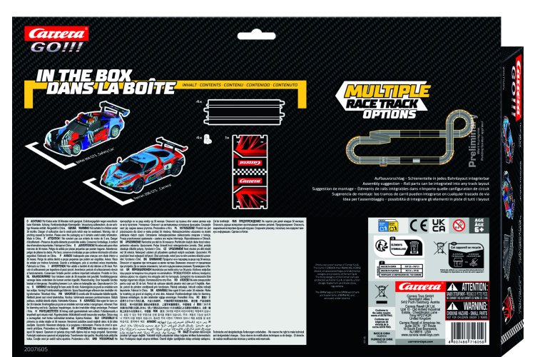 1:43 Carrera GO!!! GT Racer Uitbreidingsset - BMW M4 GT3 vs. Ferrari 296 GT3 - 1,4m. Racebaan - 5 Baandelen - Car20071605 2 - CAR20071605