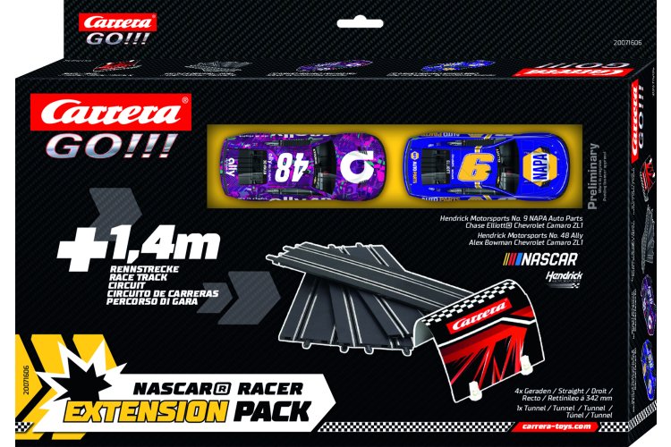 1:43 Carrera GO!!! Nascar Racer Uitbreidingsset - 2x Camaro NextGen ZL1 - 1,4m. Racebaan - 5 Baandelen - Car20071606 1 - CAR20071606