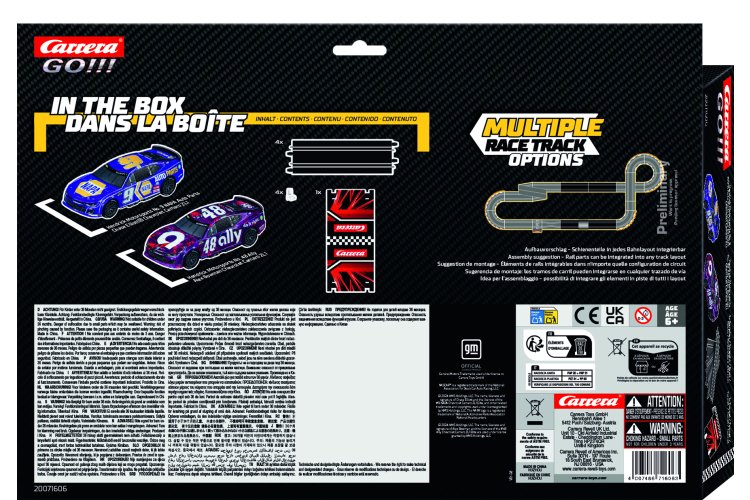 1:43 Carrera GO!!! Nascar Racer Uitbreidingsset - 2x Camaro NextGen ZL1 - 1,4m. Racebaan - 5 Baandelen - Car20071606 2 - CAR20071606
