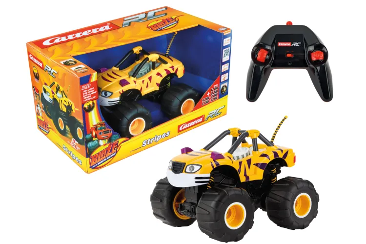 1:18 Carrera RC Car Blaze and the Monster Machines - Stripes B/O - Yellow - 2.4GHz - Car370180016 1 - CAR370180016