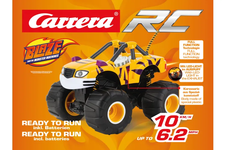 1:18 Carrera RC Car Blaze and the Monster Machines - Stripes B/O - Yellow - 2.4GHz - Car370180016 11 - CAR370180016
