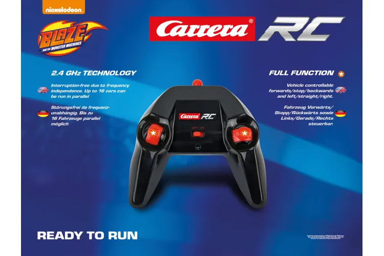 1:18 Carrera RC Car Blaze and the Monster Machines - Stripes B/O - Yellow - 2.4GHz - Car370180016 12 - CAR370180016