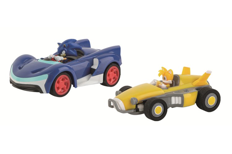 Carrera RC Auto Mini - Team Sonic Racing - Sonic vs. Tails - Twin Pack - Schaal 1:43 - 7,5cm - 2,4GHz - Car370430024 1 - CAR370430024