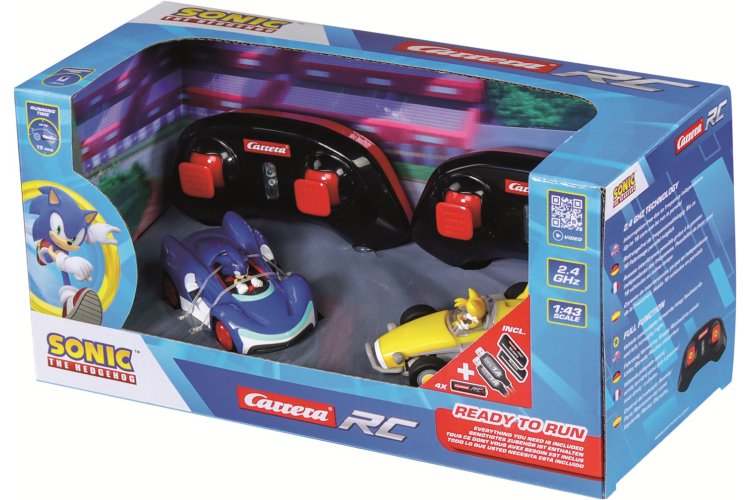 Carrera RC Auto Mini - Team Sonic Racing - Sonic vs. Tails - Twin Pack - Schaal 1:43 - 7,5cm - 2,4GHz - Car370430024 5 - CAR370430024