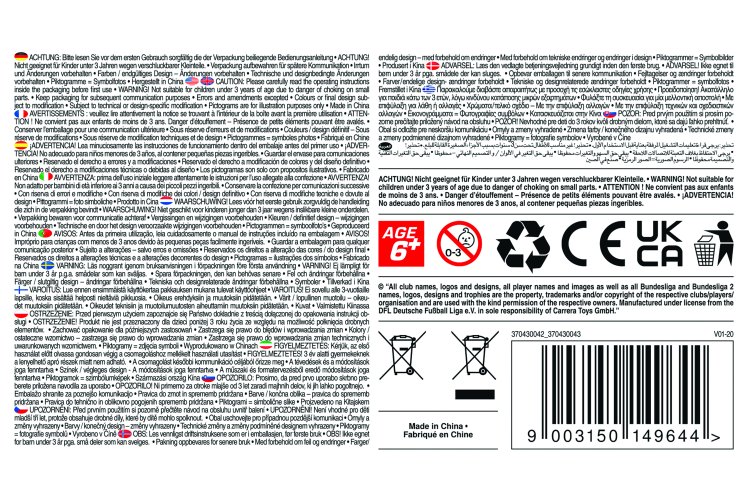 1:43 Carrera Mini RC Auto - Voetbal - Bundesliga - Zwart  - 2,4GHz - Car370430043 90 - CAR370430043