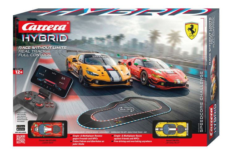 Carrera HYBRID - Speedcore Challenge - Ferrari 296 GT3 AF Corse No.21 & Evo Launch 2025 - AI Gaming Race Track 6.09 m - Car50050008 1 - CAR50050008