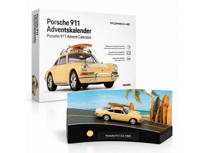 1:43 Franzis 67263 Porsche 911 with Surfboard - Champagne Yellow - Advent Calendar with Sound - Chatgpt image 21 sep 2026 16 59 15 - FR67263