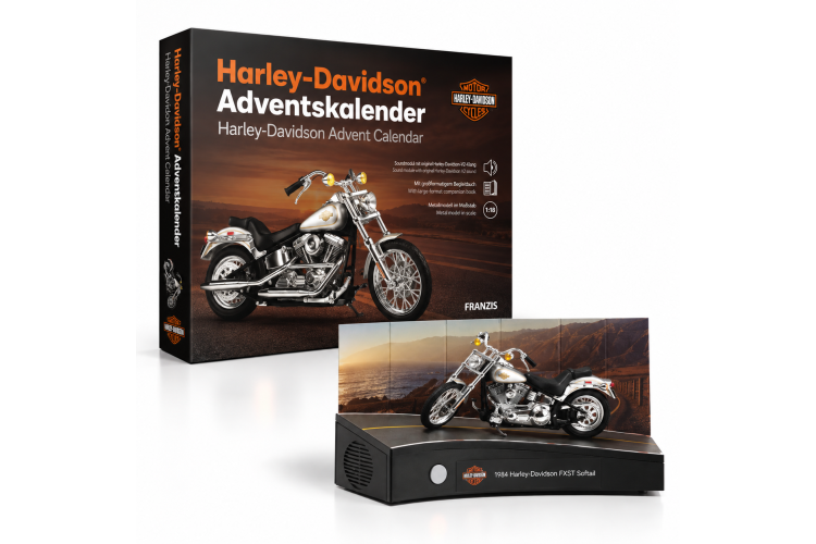 1:18 Franzis 67284 Harley-Davidson FXST Softail 1984 - Adventskalender met Geluid - Chatgpt image 22 sep 2026 14 50 35 - FR67284