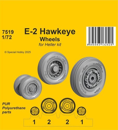 1:72 CMK 129-7519 Wheels &ndash; Accessories for Grumman E-2 Hawkeye &ndash; Heller - Cmk129 7519 1 - CMK129-7519