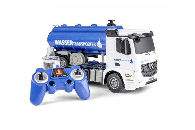 1:26 Carson 907665 RC Vrachtwagen Mercedes Arocs met Water Trailer - Crs907665 8 - CRS907665