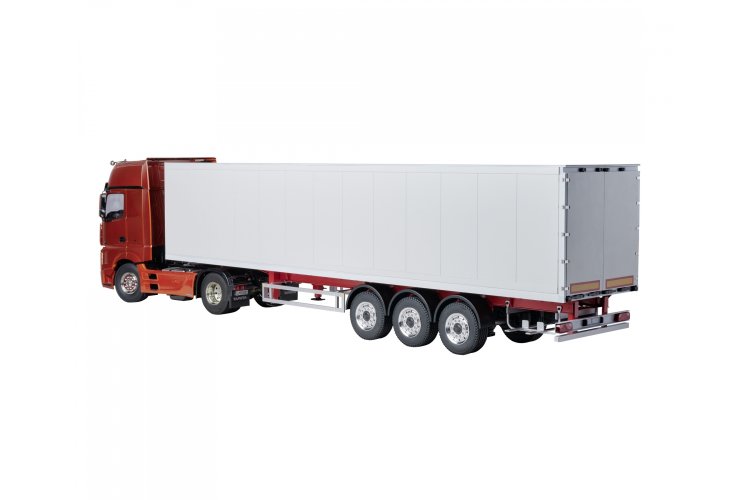 1:14 Carson 907792 RC 3-Assige Kastentrailer - Versie III - Wit - Crs907792 2 - CRS907792