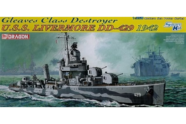 1:350 Dragon 1027 USS Livermore DD-429 - Gleaves Class Destroyer 1942 - Drg1027 1 - DRG1027