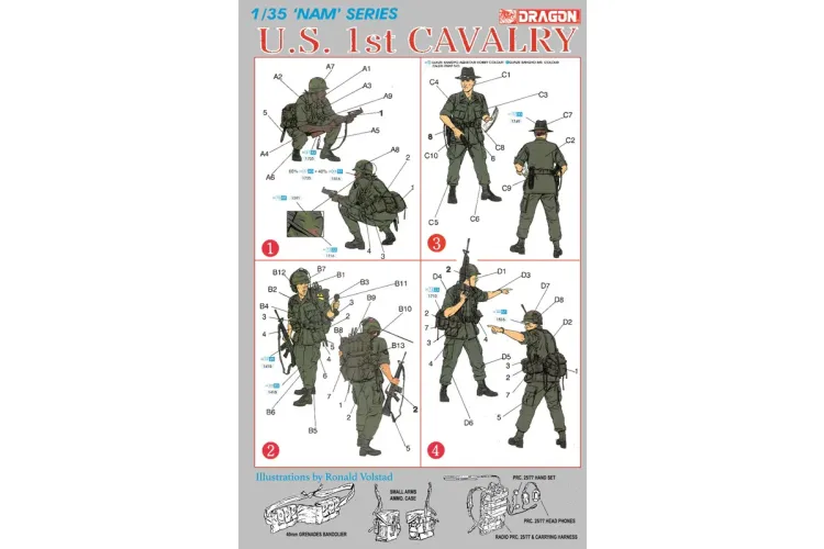 Dragon 1:35 Vietnam War US Soldiers 1st Cavalry - 4 Figures