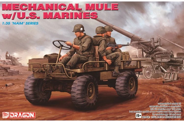 1:35 Dragon 3317 M274 Mechanical Mule met U.S. Marines - Vietnamoorlog - Amerikaanse Soldaten - Militair Voertuig - Drg3317 1 - DRG3317
