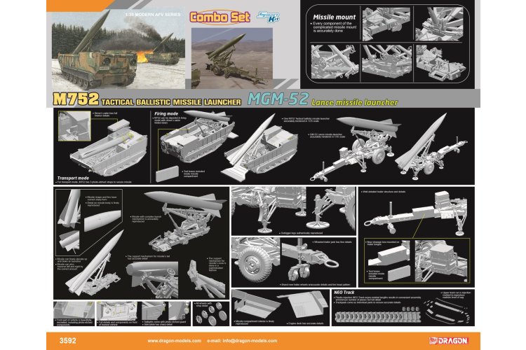 1:35 Dragon 3592 Combo-set M752 Tactische Ballistische Raketlanceerder + MGM-52 Lance - Drg3592 2 - DRG3592