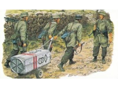 1:35 Dragon 6070 Duitse Fallschirmj&auml;ger Kreta 1941 WWII - 4 Figuren en 1 Transportkarretje - Drg6070 1 - DRG6070