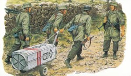 1:35 Dragon 6070 Duitse Fallschirmj&auml;ger Kreta 1941 WWII - 4 Figuren en 1 Transportkarretje - Drg6070 1 - DRG6070