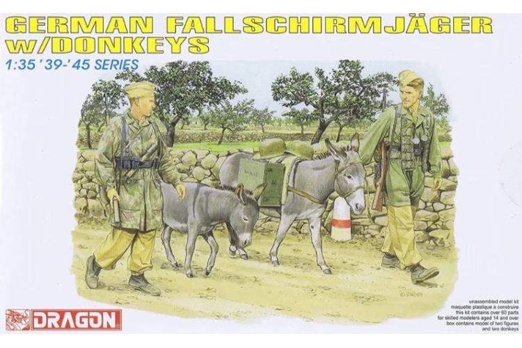 1:35 Dragon 6077 German Fallschirmjager - w/Donkeys - Drg6077 - DRG6077