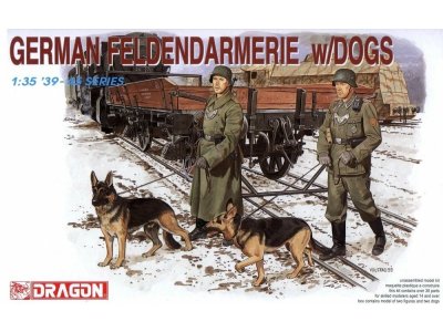 1:35 Dragon 6098 German Feldgendarmerie WWII - 2 Figures with 2 Dogs - Drg6098 1 - DRG6098