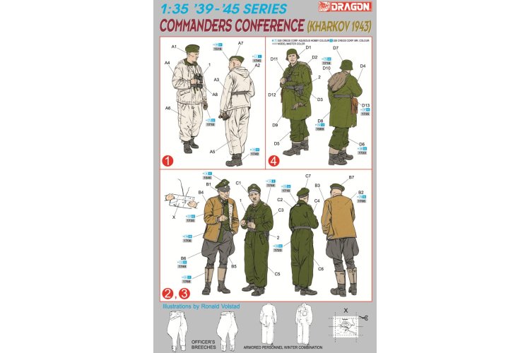 1:35 Dragon 6144 Commanders Conference &ndash; Kharkov 1943 with Kurt Meyer &ldquo;Panzermeyer&rdquo; &ndash; 5 Figures - Drg6144 2 - DRG6144