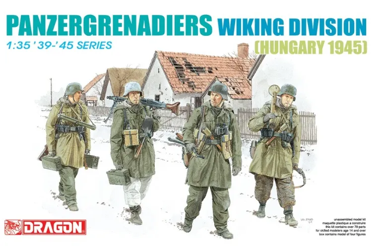 1:35 Dragon 6194 German Soldiers WWII - Armored Grenadiers Wiking Division - Hungary 1945 - 4 Figures - Drg6194 1 - DRG6194