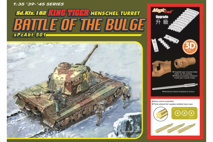 1:35 Dragon 6254 Sd.Kfz. 182 K&ouml;nigstiger - Henscheltoren sPz.Abt. 501 Slag om de Ardennen - Tank - Drg6254 1 - DRG6254