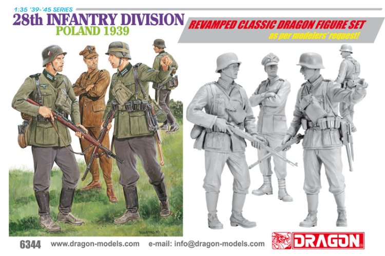 1:35 Dragon 6344 28th Infantry Division &ndash; Poland 1939 WWII &ndash; 4 Figures - Drg6344 1 - DRG6344