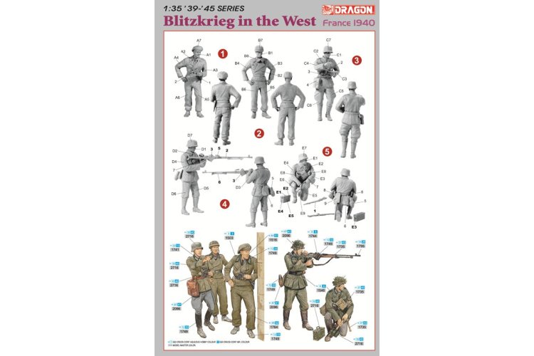1:35 Dragon 6347 Blitzkrieg in the West &ndash; France 1940 &ndash; German Soldiers WWII &ndash; 5 Figures - Drg6347 2 - DRG6347