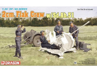 1:35 Dragon 6368 2cm Flak Crew met Sd.Ah.51 - 4 Figuren - Drg6368 1 - DRG6368