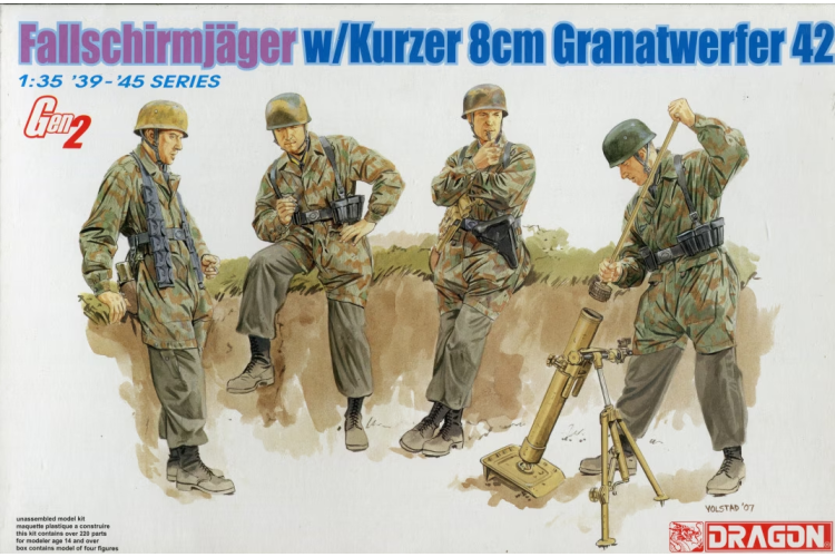 1:35 Dragon 6373 Fallschirmjager w/Kurzer 8cm Granatwerfer4 - Drg6373 - DRG6373
