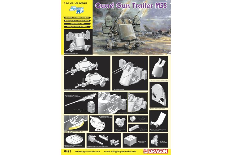 1:35 Dragon 6421 Quad Gun Trailer M55 - Smart Kit - Drg6421 2 - DRG6421
