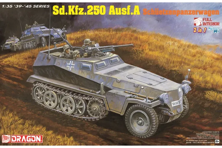 1:35 Dragon 6426 Sd.Kfz. 250 Ausf.A Sch&uuml;tzenpanzerwagen - 2 Bouwopties en Volledig Interieur - Drg6426 1 - DRG6426