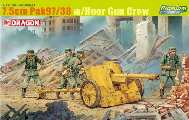 1:35 Dragon 6445 7.5cm PaK 97/38 with Heer Crew WWII &ndash; 5 Figures with German Anti-Tank Gun - Drg6445 1x - DRG6445