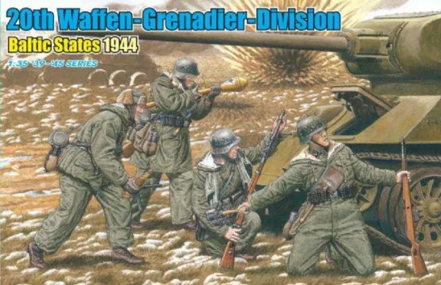 1:35 Dragon 6477 Duitse Soldaten WWII - 20e Waffen-Grenadiersdivisie -Baltische Staten 1944 - 4 Figuren - Drg6477 1 - DRG6477