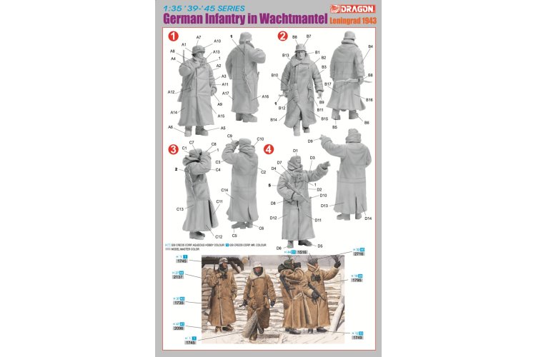 1:35 Dragon 6518 German Infantry in Greatcoats &ndash; Leningrad 1943 &ndash; 4 Figures - Drg6518 3 - DRG6518