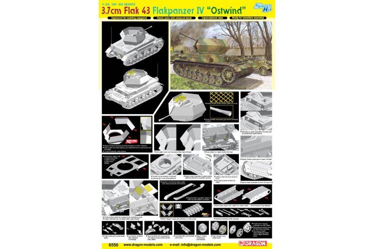 1:35 Dragon 6550 3.7cm Flak 43 Flakpanzer IV 'Ostwind' - Drg6550 5 - DRG6550