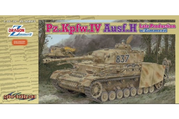 1:35 Dragon 6560 Pz.Kpfw.IV Ausf.H Late Production met Zimmerit WWII - Duitse Middelzware Tank - Drg6560 1 - DRG6560