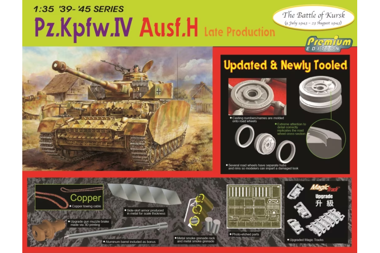 1:35 Dragon 6566 Pz.Kpfw.IV Ausf.H Tank - Late Production - Drg6566b - DRG6566