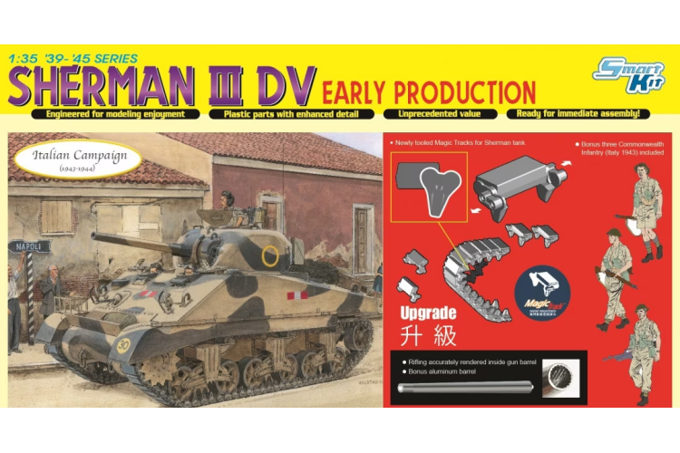 1:35 Dragon 6573 Sherman III DV Tank - Early Production - Drg6573 - DRG6573