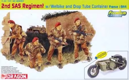 1:35 Dragon 6586 2nd SAS Regiment w/ Welbike and Drop Tube Container - France 1944 - Drg6586 1 - DRG6586