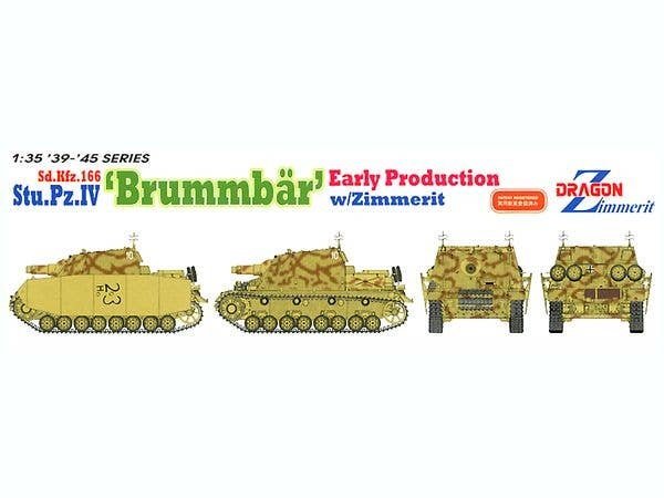 1:35 Dragon 6596 Sd.Kfz.166 Sturmpanzer IV Brummb&auml;r Early Production met Zimmerit WWII - Duits Aanvalsgeschut - Drg6596 3 - DRG6596