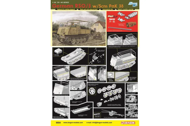 1:35 Dragon 6684 German Steyr RSO/03 with 5cm PaK 38 - Military Vehicle - Drg6684 3 - DRG6684