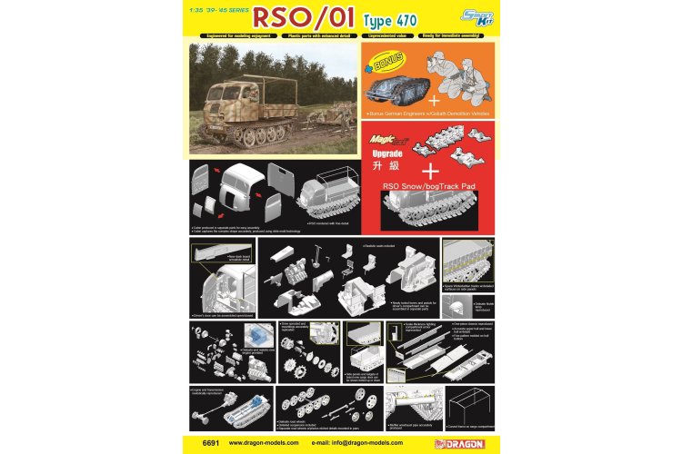 1:35 Dragon 6691 Steyr RSO/01 &ndash; Type 470 &ndash; WWII German Tracked Vehicle &ndash; Military Truck - Drg6691 2 - DRG6691