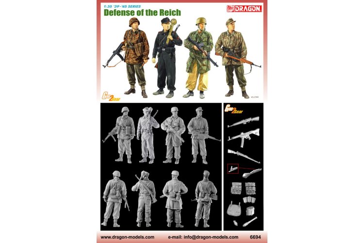 1:35 Dragon 6694 Defense of the Reich &ndash; German Soldiers WWII &ndash; 4 Figures - Drg6694 2 - DRG6694