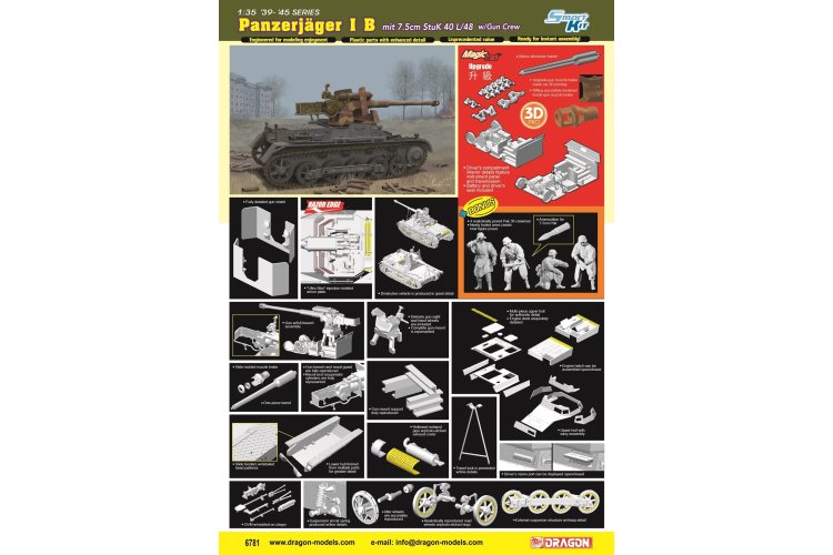 1:35 Dragon 6781 Panzerj&auml;ger IB with 7.5cm StuK 40 L/48 and Gun Crew &ndash; Tank - Drg6781 2 - DRG6781