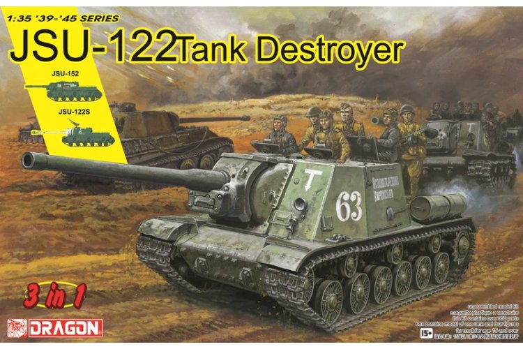 1:35 Dragon 6787 JSU-122 Tankjager - 3-in-1 - JSU-122 - JSU-122S - JSU-152 - met Bonus - Tank - Drg6787 1 - DRG6787