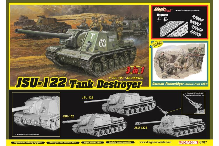 1:35 Dragon 6787 JSU-122 Tankjager - 3-in-1 - JSU-122 - JSU-122S - JSU-152 - met Bonus - Tank - Drg6787 2 - DRG6787