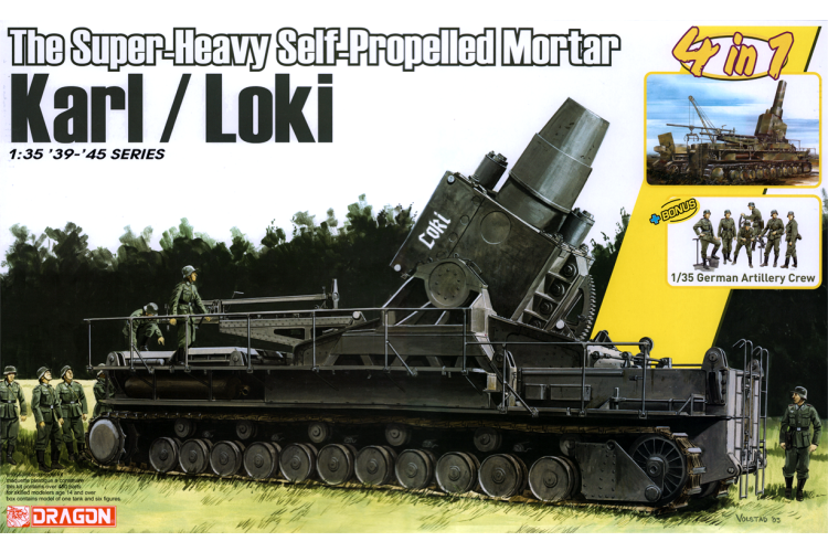 1:35 Dragon 6946 M&ouml;rser Karl / Loki WWII - Duitse Zware Mortier met 6 Figuren - Drg6946 1 - DRG6946