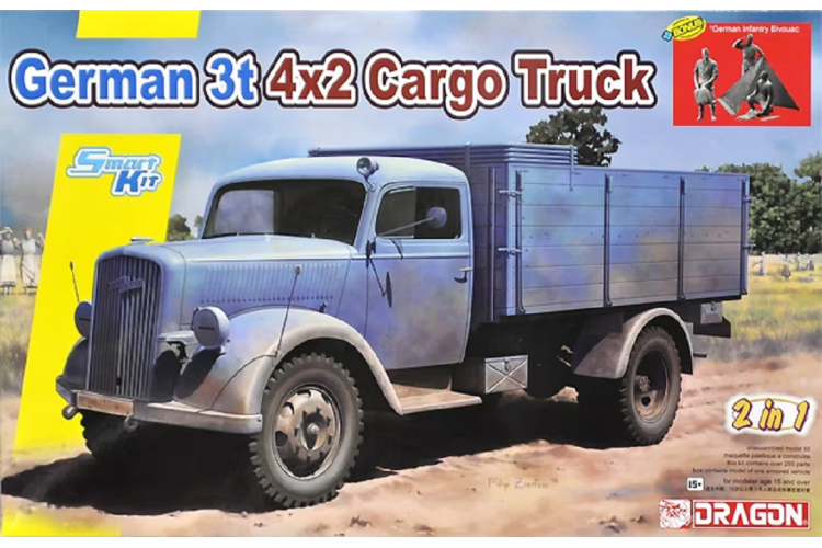 1:35 Dragon 6974 German 3t 4x2 Cargo Truck - 2 in 1 - Drg6974 1 - DRG6974