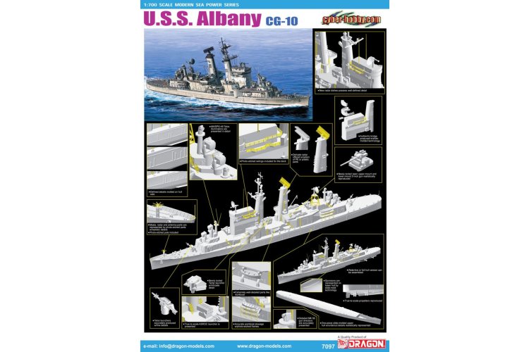 1:700 Dragon 7097 U.S.S. Albany CS-10 - Battleship - Drg7097 19 - DRG7097